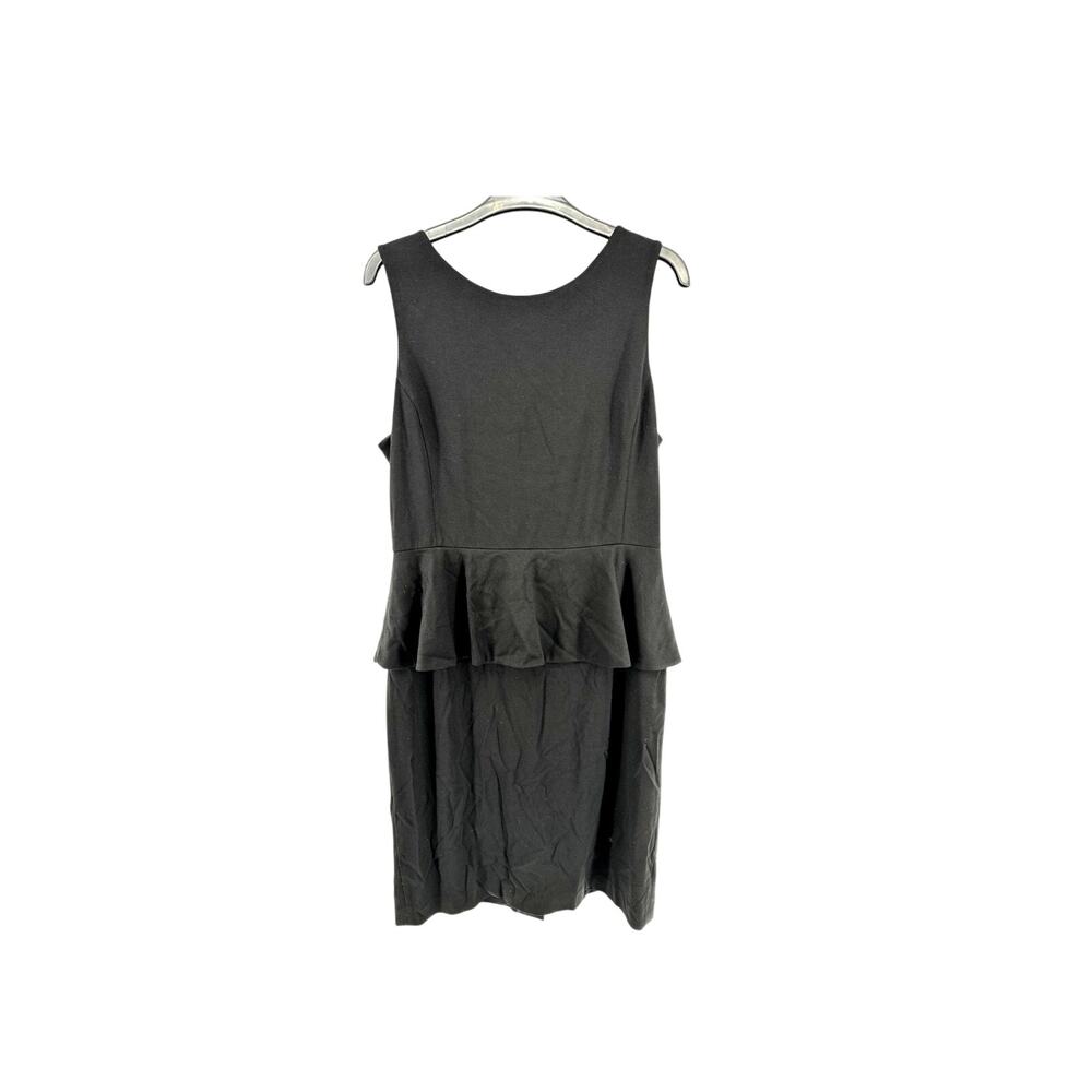 Banana Republic Size 12 Black Dress Peplum Waist Sleeveless Career